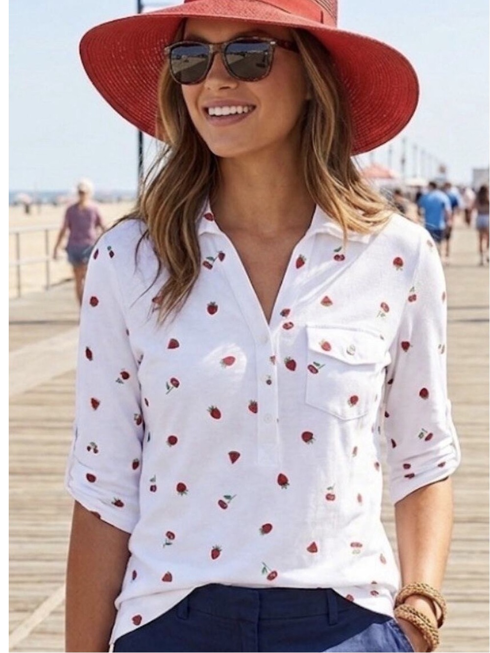 Emily Daniels Fruit Print Polo Shirt